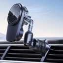Long-arm Wireless Magnetic Car Phone Holder Mount with Cooling Fan & RGB Lights, 15W Fast Charging Auto-Rotate Charger for iPhone 17/16/15/14/13/12 S25 Samsung Google, Car Air Vent Mount