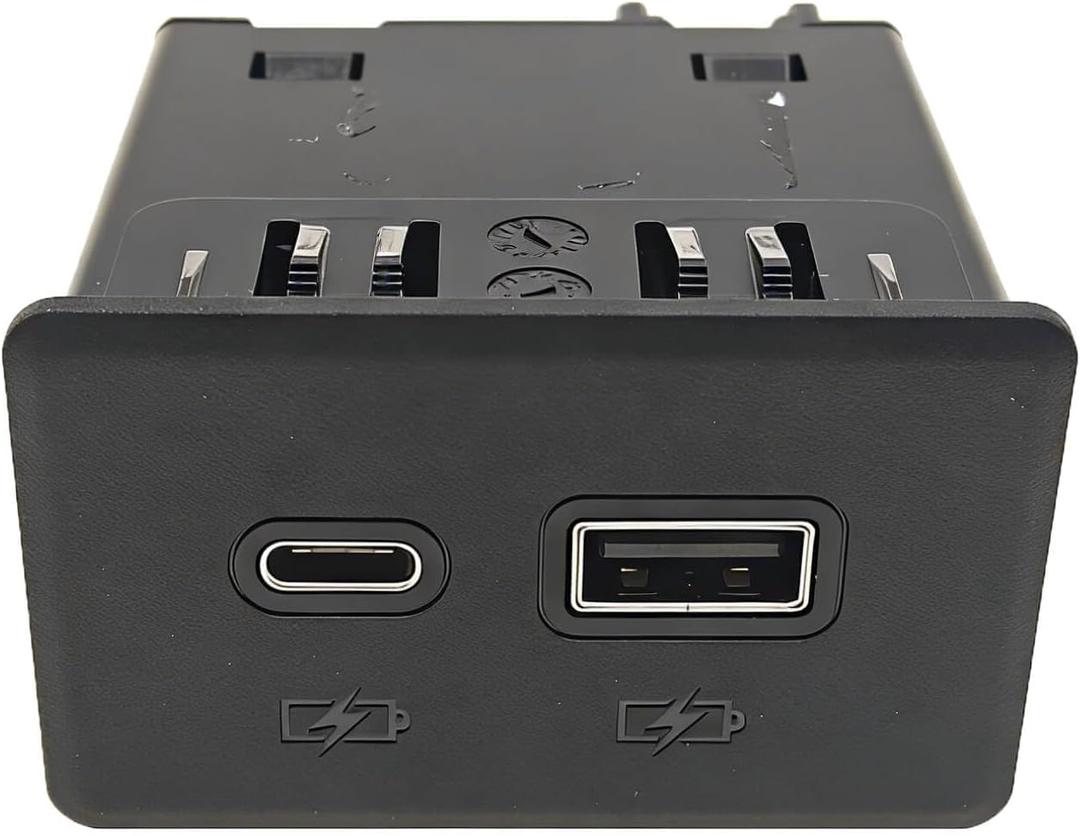 13525889 Rear Dual Charge USB Port for 2019-2023 Chevrolet Silverado GMC Sierra 1500 2500 3500 Yukon Tahoe, Rear Console USB Socket Replace 13540949