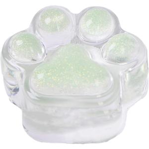 Glitter Clear Paw Taba Squishy Toys for Kids & Adults  Cute Stress Relief Fidget Sensory Toys, Soft Silicone Squeeze Gifts for Children, Teens, and Adults (Green)