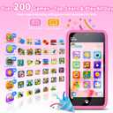 MOMILLA Kids Phone for Girls, 3.97" Touchscreen Kids Smart Phone, Toy Phones with 200+ Games, Dual Camera, Parent Mode, 16GB Card, White Noise, Silicone Case, Birthday Gift for Girls