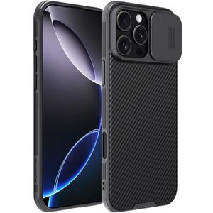 Nillkin for iPhone 16 Pro Case with Camera Cover, [Camera Lens Protector] [Scratch-Resistant] [360 Full Protection] Shockproof Slim Protective Case for iPhone 16 Pro 6.3 Inch, Black