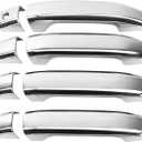 Chrome Door Handle Covers Trim Compatible with 2014-2024 Chevrolet Silverado+GMC Sierra Suvs Trucks Without Passenger Keyhole Exterior Accessories 8PCS