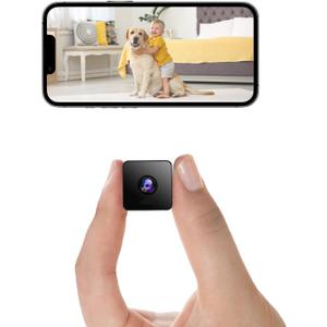 Vitreousleaf Mini Camera, 1080P HD Indoor, Cameras for Home Security, USB Charger Indoor Wireless WiFi Security Control pet Camera, Baby/ anny Monitor, with Night Vision Function