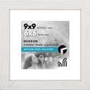 Americanflat 9x9 Picture Frame with Shatter-Resistant Glass - Use as 6x6 Frame with Mat or Display 9x9 Photo Without Mat - Hudson Collection - Wide Square Frames for Tabletop and Wall - White