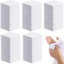 Patelai 60 Pcs White Washcloths Set Face Cloth Absorbent Soft Cotton Face Towel Multipurpose Machine Washable Towels Travel Supply Gym Needs for Bathroom Kitchen Hotel Spa and Gym, 10 x 10 Inch