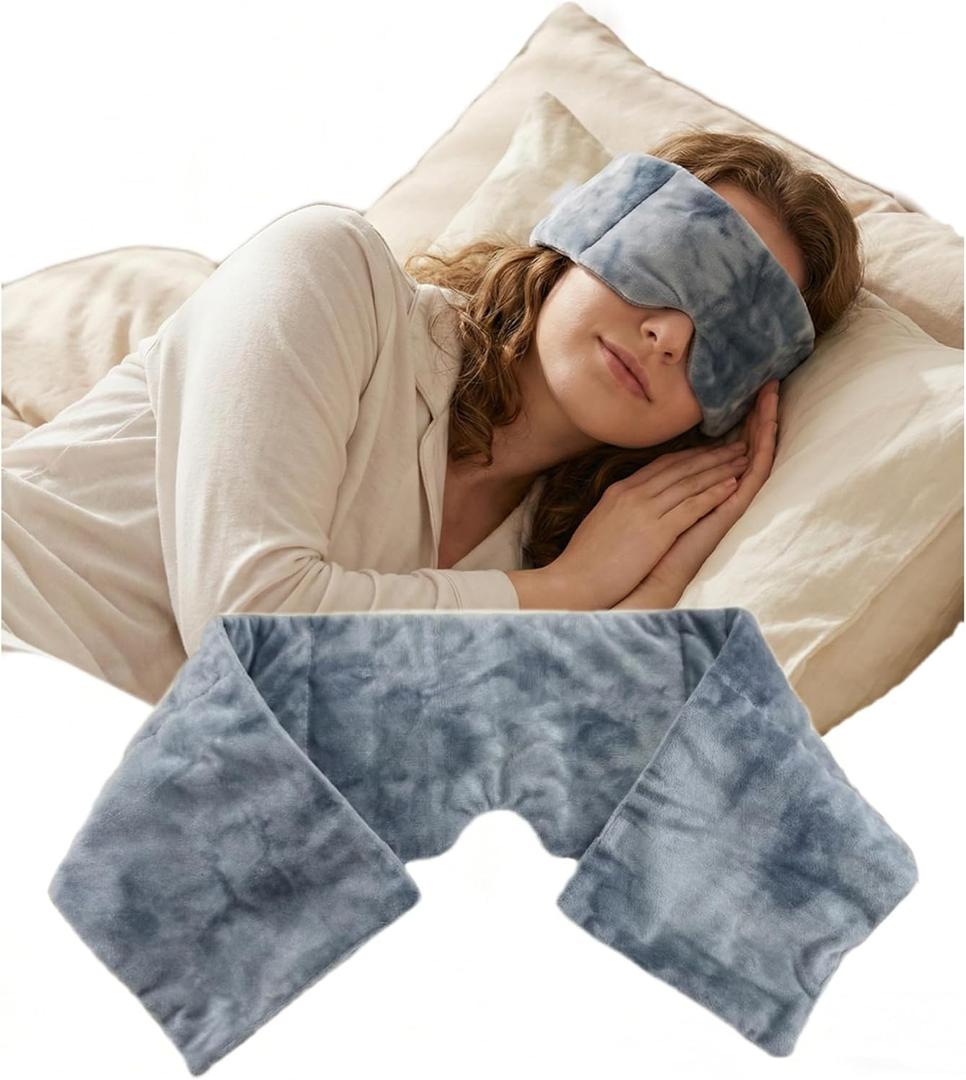 Weighted Sleep Mask with Soft Pressure Hollow Nose Bridge Skin Friendly Fabric for Travel Home Rest Meditation Suitable for Men and Women