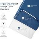 Chaise Lounge Cushions Outdoor Furniture 80 x 26 Inch Patio Lounge Chair Cushions 4'' Thick Waterproof Outdoor Chaise Cushion Weather Resistant Pool Lounger Cushion(Dark Blue)