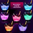 Umigy 6 Pcs 5L LED Ice Buckets Clear Plastic Ice Bucket Large Capacity Light RGB Colorful LED Cooler with Lights for Champagne Wine Beer Party Bar Club