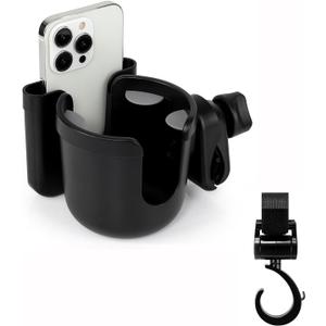 Accmor 2-in-1 Walker Cup Phone Holder with Hook Set, Wheelchair Cup Holder, Rollator Cup Holder, Cup Phone Holder for Walker, Wheelchair, Rollator, Mobility Scooter