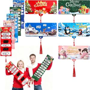 5pcs Christmas Cash Gift Envelopes 10 Slots, 2025 New Creative Cashs Surprise Envelope for Checks or Cards, Ideal for Christmas Gifts & Decor