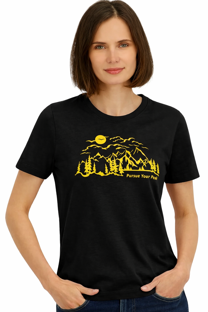 Spyder Womens Pursue Your Path Graphic Short Sleeve Tee T-Shirt, Black, Small