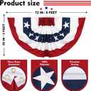 4 Pack Large USA Patriotic Pleated Fan Flag Set - 3x6 Ft American Bunting Flags with Sewn Stripes, Brass Grommets - Memorial Day Independence Day 4th of July Outdoor Decorations