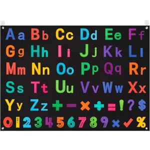 WATINC Alphabets Letters Numbers Felt Board Set - 151Pcs ABC Learning Kit with Upper Lower Case Letters and Math Symbols, Preschool Educational Toy Wall Hanging for Classroom Homeschool 41 x 30 Inch