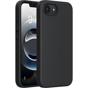 Miracase Compatible with iPhone 16e Case/iPhone 17e Case, [Soft Anti-Scratch Microfiber Lining], Liquid Silicone Shockproof Drop Protection Phone Case for iPhone 16e/17e, Black