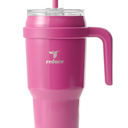 REDUCE 40 oz Stainless Steel Tumbler with Handle - Dual-Wall Vacuum Insulated Travel Mug, Sweat-Proof Lid & Reusable Straw - Keeps Drinks Cold for 24 Hrs, Fits Cupholders, Dishwasher Safe - Sangria
