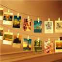 Betus 10 Ft 20 LEDs Photo Clips String Lights - Battery Powered Fairy Twinkle Light with Clips for Hanging Photos Pictures Cards & Artwork, for Bedroom Home Decoration (Warm White)