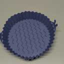 Air Fryer Silicone Liners, Air Fryer Silicone Pot Reusable Food Grade Airfryer Liners Baking Basket Accessories (Dark Blue,8 Inches) (1"L x 1"W)