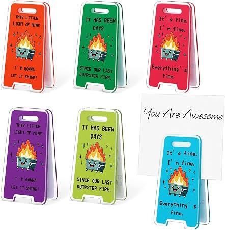 AmazingSpark 6 Pack Funny Office Desk Signs Employee Gifts Mini Acrylic Sticky Holders Dumpster Fire Desk Decor Funny Chip Clips for Overstimulated Sign Cute Office Coworker Gift
Brand: AmazingSpark