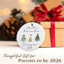 Expecting Baby Christmas Ornament 2026 Gifts for Expecting Parents, Parents to Be Unique Gifts 2026, Pregnancy Announcement for Husband Friend Family, Gender Reveal Ideas for New Dad Mom to Be Gift (And Then There Were Three Coming Soon 2026)