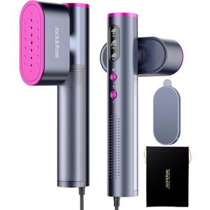 Jack Rose Travel Steamer for Clothes,100-220V Portable Iron,15s Heat Up, Steamer Iron 2 In 1, Travel Size, Large Ceramic Heat Panel, for Global and Europe (Purple)