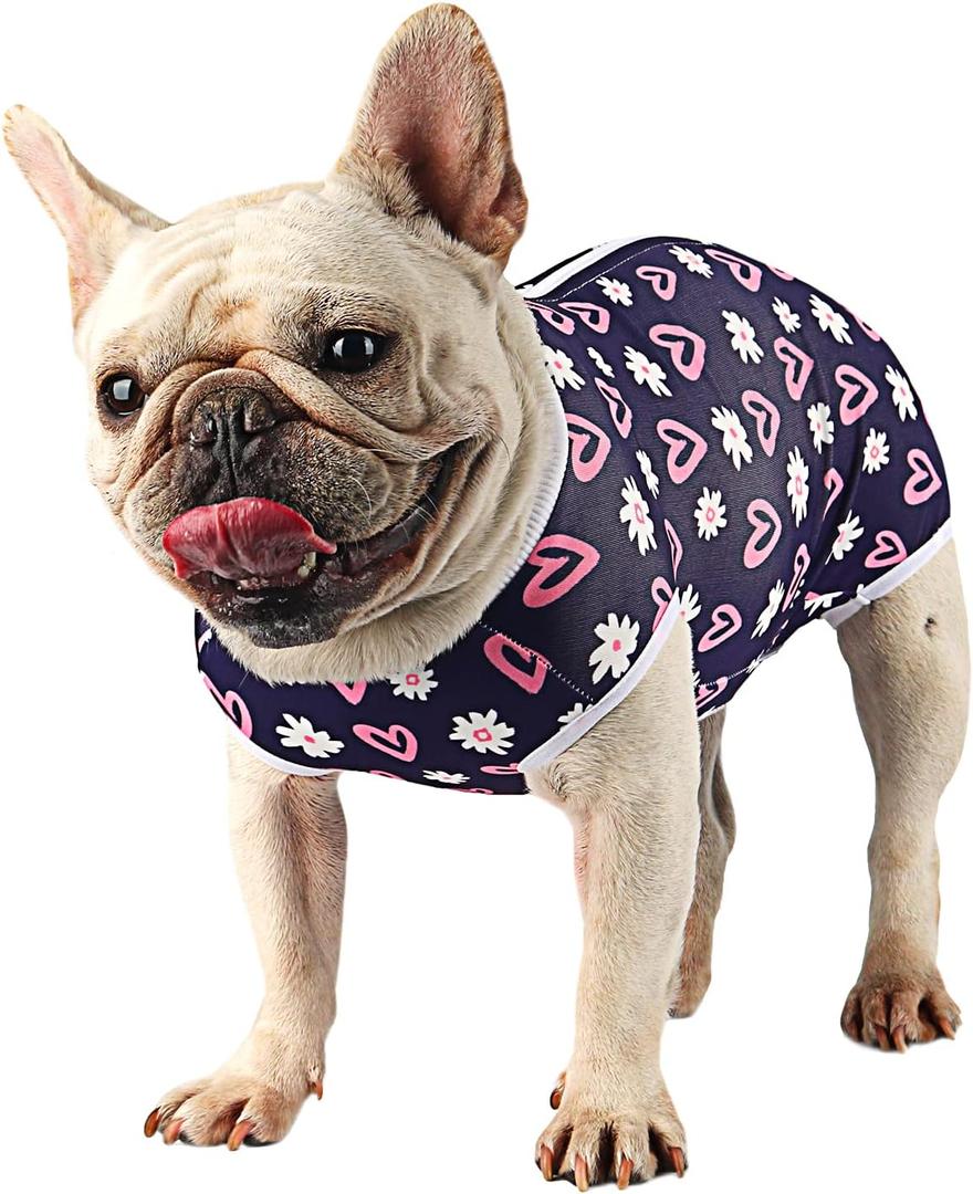 Dog Surgery Suit Female Spay Recovery Suit for Dogs Surgical Recovery Suit for Female Dog Neuter Recovery Suit Male Dogs Onesie for Surgery Fits Small Medium Dog Love/Flower/Small