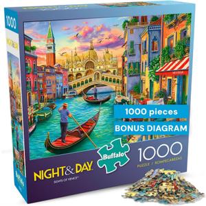 Buffalo Games - Sights of Venice - Image World - 1000 Piece Jigsaw Puzzle for Adults, Scenic Cityscape Puzzle, Challenging and Relaxing Puzzle Adventure, Finished Size 26.75 x 19.75, Made in the USA