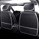 5 Car Seat Covers Universal Cushions Full Set, Black-White