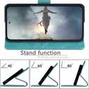 SUANPOT Compatible with Samsung Galaxy S25 Edge Wallet case with RFID Blocking Credit Card Holder,Flip Book PU Leather Protective Cover Women Men for Samsung S25 Edge case Blue Green