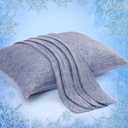 Elegear Cooling Pillow Cases for Hot Sleepers, Japanese Q-Max 0.45 Cooling Pillowcases, Both Sides(Cooling/Cotton), Breathable Soft Pillowcase for Hair and Skin, Set of 2-Blue (Standard (20" x 26"))