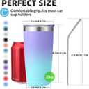 Volhoply 20oz Stainless Steel Tumbler with Lid and Straw Bulk 4 Pack,Double Wall Insulated Travel Iced Coffee Mug Fits Cup holder,Powder Coated Cups for Cold Drinks,Gifts for Women（Purple Bule,4 Set）, Medium