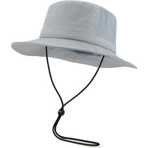 FUICUI Quick Dry Sun Bucket Hat for Men Women Outdoor Unisex Packable Travel Cap (Gray)