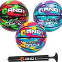 AND1 Mini Basketball 3 Pack Set for Kids (Deflated w/Pump Included): - Size 3 7-Inch Premium Youth Size Basketballs, Easy to Grip (Neon Camo)