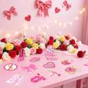 2 x Pajean 54 Pcs Galentine's Day Decorations Ladies Celebrating Ladies Hanging Swirls Double-sided Galentines Ceiling Hanging Decorations for Lady Girls Night Valentine's Day Party Supplies