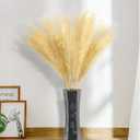 9 Pcs 45" Tall Pampas Grass Gold Decor, Long Stem Artificial Flower Floor Vase Large Faux Floral Pompas Fake Plants Dried Bouquet Arrangement Vase Filler for Boho Home Wedding Decoration