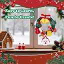 Alvian DIY Crochet Christmas Wreath Kit - Complete Beginner-Friendly Set with Garland, Pom Poms & Video Tutorial | Handmade Holiday Door Decor, Wall Hanging & Gift Idea