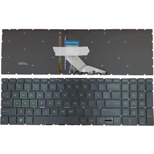 Laptop Replacement US Layout Green Backlight Keyboard for HP Pavilion Gaming 15-cx 15-dk 15-ec 17-cd 15-DA 15-DB 15-DR 15-DW 15-DU 15-DY 15-EF 15-GW 15-CR 250 G7 255 G7 15S-DU 15s-DY 15s-FQ TPN-Q208