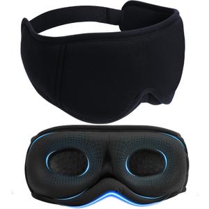 TOPOINT 3D Eye Mask Blackout with Soft Bamboo Cotton for Side Sleepers Women Men