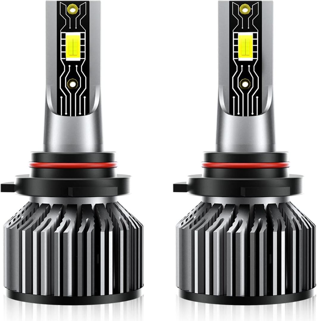 9012 Light Bulb, 600% Brightness 24000LM Super Bright, Halogen Replacement with Cooling Fan, IP68 Waterproof, Pack of 2