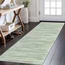 KOZYFLY Modern Abstract Runner Rugs 2x6 Green Machine Washable Area Rug for Bedroom Non-Slip Living Room Rug, Faux Wool Soft Low Pile Office Carpet for Dining Room, Bedroom, Kitchen Bathroom