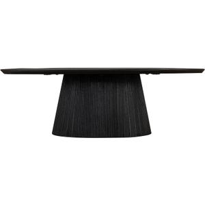 Everton 48 Black Mango Wood Oval Coffee Table  Modern Living Room Accent