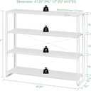 HCHQHS Bookshelf, 4-Tier Industrial Bookcase, White Open Book Shelf, Freestanding Tall Bookshelves with Metal Frame