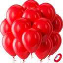 Bezente Red Balloons Latex Party Balloons - 100 Pack 12 inch Round Helium Red Balloons for Valentines Day Casino Theme Wedding Birthday Patriotic Party Decorations