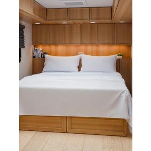 RV Short Queen Sheet Set 60 X 75 - 4 Piece RV Short Queen Bed Sheets - Soft, Breathable and Cooling - Designed for Bunks, Trailers & Campers - Fits 8 to 10" Mattress - Comfy Luxury Bedding - White (Short Queen RV)