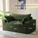 MAXYOYO 59" Bean Bag Sofa Couch, Loveseat Boneless Couch in a Box, Upholstered Small Mini Sofa with Deep Seating for Living Room Bedroom Office Apartment, No Assembly, Green