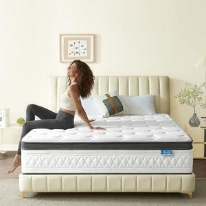 Breezleep Full Size Mattress, 12 inch Full Mattress in a Box, Pocket Coils | Breathable Cool Gel Foam & Pocket Springs, Medium Firm, Motion Transfer, Pressure Relief, CertiPUR-US
