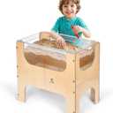 See-Through Small Water & Sand Sensory Table for Kids w/Transparent Tub for Tactile Play & Learning Perfect for Home, Classroom & Daycare