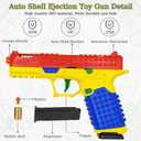 DIY Building Block Toy Gun Blaster, Shell Ejecting Toy Gun, Automatic Pull Back Action Shooting Games Education Model Toy Pistol for Kids Gifts