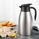 68oz Coffee Carafe Airpot Insulated Coffee Thermos Urn Stainless Steel Vacuum Thermal Pot Flask for Coffee, Hot Water, Tea, Hot Beverage - Keep 12 Hours Hot, 24 Hours Cold (Silver)