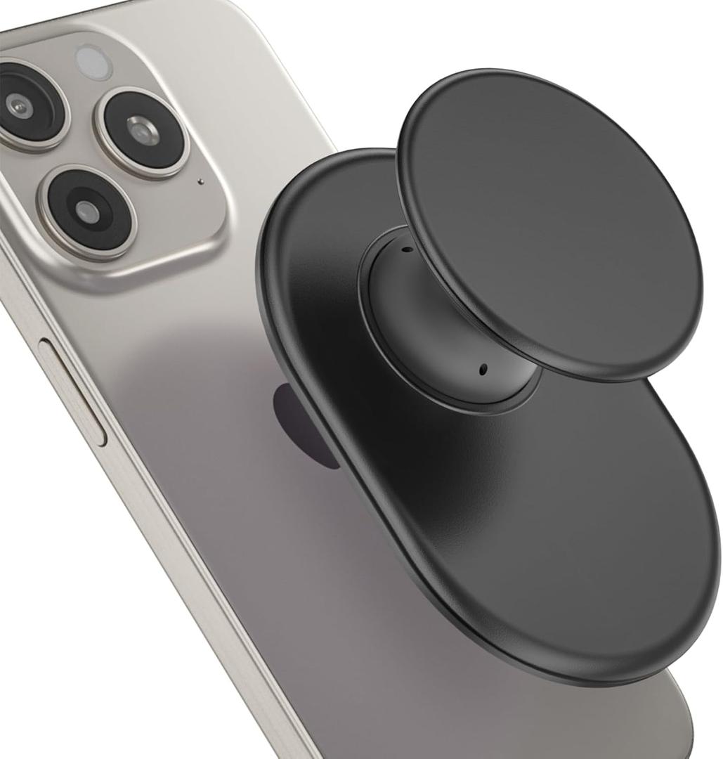 AUROX Magnetic Phone Grip Holder for Magsafe Phone Grips, Magnetic Expandable Collapsible Phone Grip Stand Holder with Kickstand for Magsafe Stand Compatible with iPhone 17 16 15 14 13 Series, Black