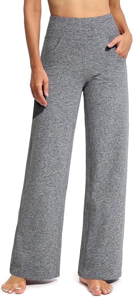 Promover Wide Leg Pants Woman Yoga Pants with Pockets Stretch Loose Casual Lounge Sweatpants, Size XL